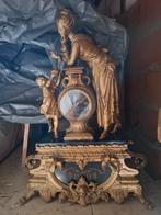 Prachtige schouwgarnituur met klok in zamak ., Antiek en Kunst, Ophalen