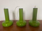 3 groene Suspension Lita hanglampen (+/-1970), Comme neuf, Vintage, Moins de 50 cm, Enlèvement ou Envoi