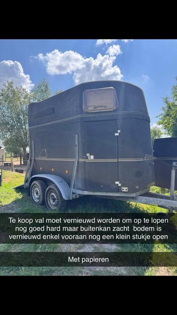 Bockman 2 paards trailer, Dieren en Toebehoren, Paarden en Pony's | Trailers en Aanhangwagens, Ophalen, Gebruikt, Overige materialen
