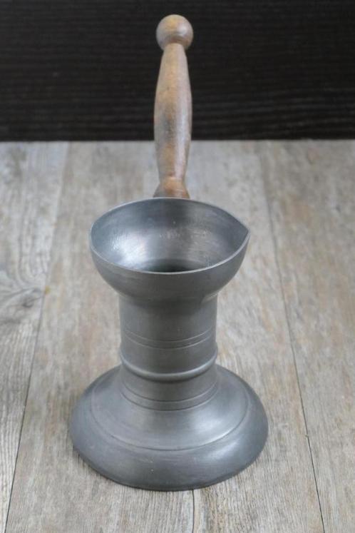 Tinnen pot met houten steel, Antiek en Kunst, Antiek | Tin, Verzenden