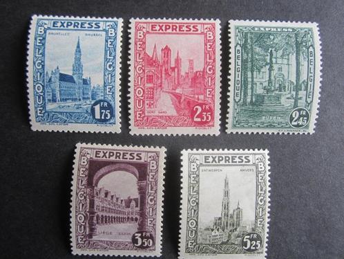 Timbres Belgique - N292C à 292G (x), Postzegels en Munten, Postzegels | Europa | België, Postfris, Frankeerzegel, Overig, Spoor van plakker