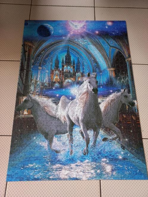 Puzzle chevaux CLEMENTONI, Hobby & Loisirs créatifs, Sport cérébral & Puzzles, Comme neuf, Puzzle, 500 à 1500 pièces, Enlèvement ou Envoi