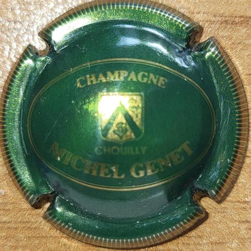Champagnecapsule Michel GENET Zwart Groen & Goud nr 02, Verzamelen, Wijnen, Nieuw, Champagne, Frankrijk, Ophalen of Verzenden