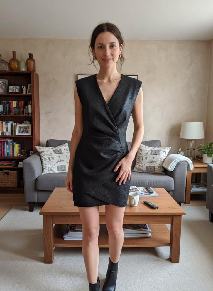 Badjas, Kleding | Dames, Jurken, Zo goed als nieuw, Maat 36 (S), Zwart, Boven de knie, Ophalen of Verzenden