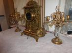 antiek schouwgarnituur - klok met 2 kandelaars, Antiek en Kunst, Ophalen