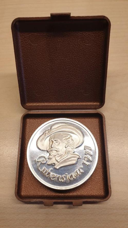 Zilveren Rubens penning munt Rubensjaar Antwerpen 1977, Postzegels en Munten, Penningen en Medailles, Ophalen of Verzenden