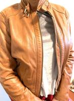 Veste en cuir caramel Massimo Dutti, Taille 36 (S), Brun, Porté, Enlèvement ou Envoi