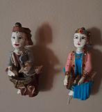 Koppel  handgemaakte  houten hangpoppen, Antiek en Kunst, Curiosa en Brocante, Ophalen of Verzenden
