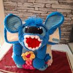 Stitch handtasje afgewerkt met bloemen en voering 26cm hoog, Hobby en Vrije tijd, Breien en Haken, Ophalen of Verzenden, Nieuw