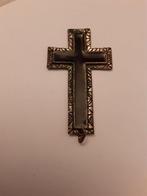 Pendentif croix vintage en émail sur argent., Antiquités & Art, Antiquités | Objets religieux, Enlèvement ou Envoi