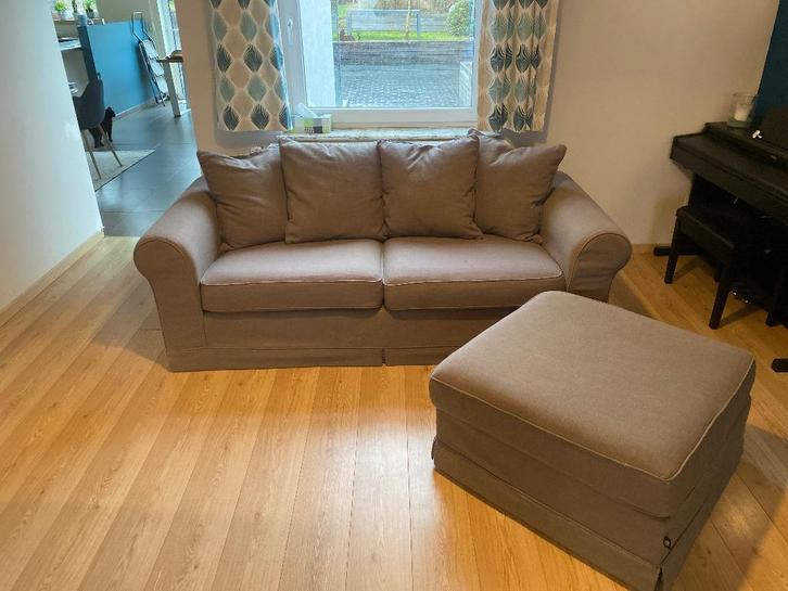 Canapé 2,5 places Henders & Hazel (H&H) avec pouf, Maison & Meubles, Canapés | Salons, Utilisé, Banc droit, Trois personnes, 150 à 200 cm