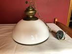 Glazen luchter met bronzen afwerking, Huis en Inrichting, Lampen | Hanglampen, Ophalen, Glas, Zo goed als nieuw, Minder dan 50 cm