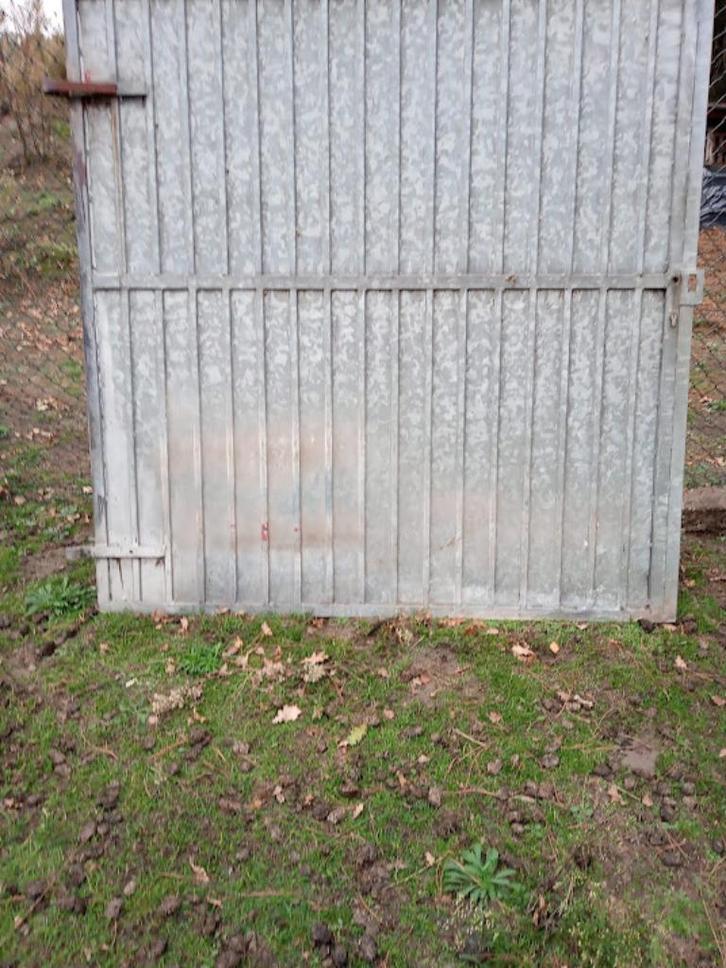 industriéle poort in ijzer., Tuin en Terras, Tuinhekken en Hekwerk, Gebruikt, IJzer, Met poort, Ophalen