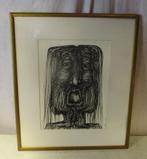 Mooi Modern Aquarel 'Grote Mond' - Rita Toelen, Antiek en Kunst, Kunst | Schilderijen | Modern, Ophalen of Verzenden