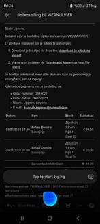 2 tickets voor erhan delmerci in vooruit gent, Telecommunicatie, Mobiele telefoons | Apple iPhone, Ophalen of Verzenden, Zo goed als nieuw