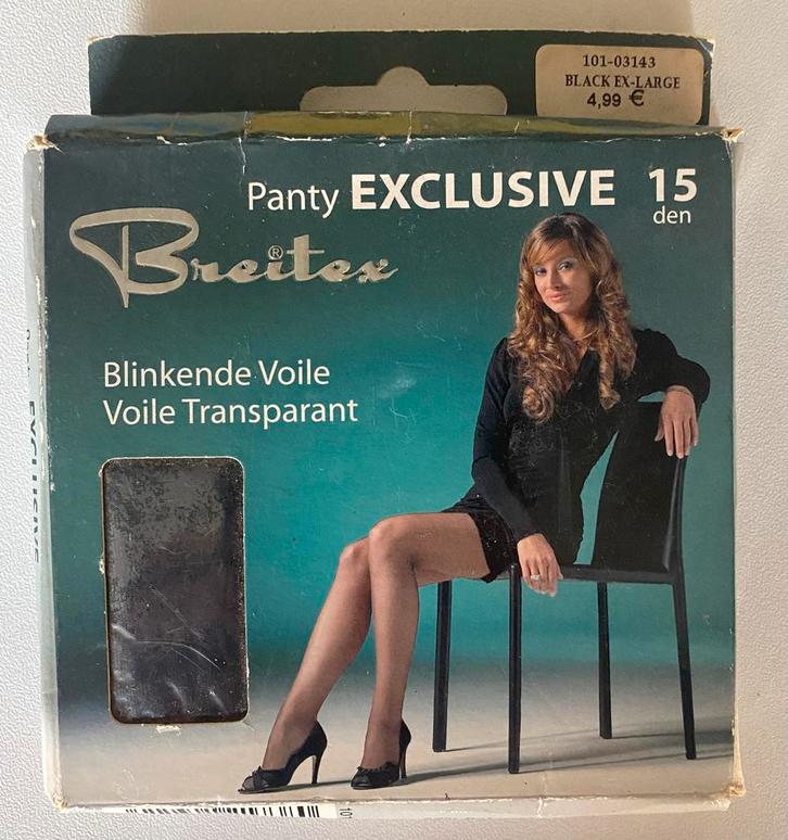 Nieuwe Breitex panty – Exclusive 15 den – maat XL, Kleding | Dames, Ondergoed en Lingerie, Overige typen, Zwart, Ophalen