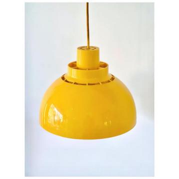 Vintage gele Minisol hanglamp door K Kewi, Nordisk Solar 60s, Enlèvement ou Envoi, Comme neuf, Synthétique, Vintage