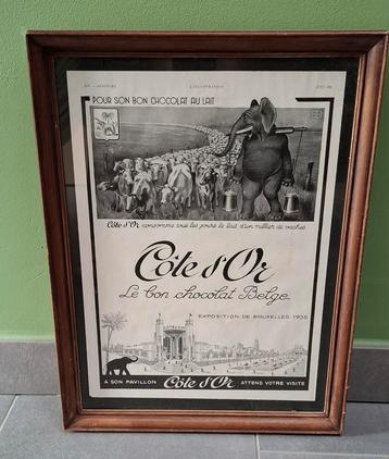 Ancienne exposition publicitaire de 1935. Chocolat Côte d'Or, Enlèvement ou Envoi, Comme neuf