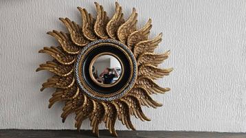 Miroir soleil convexe ailes doré, Enlèvement ou Envoi, Comme neuf
