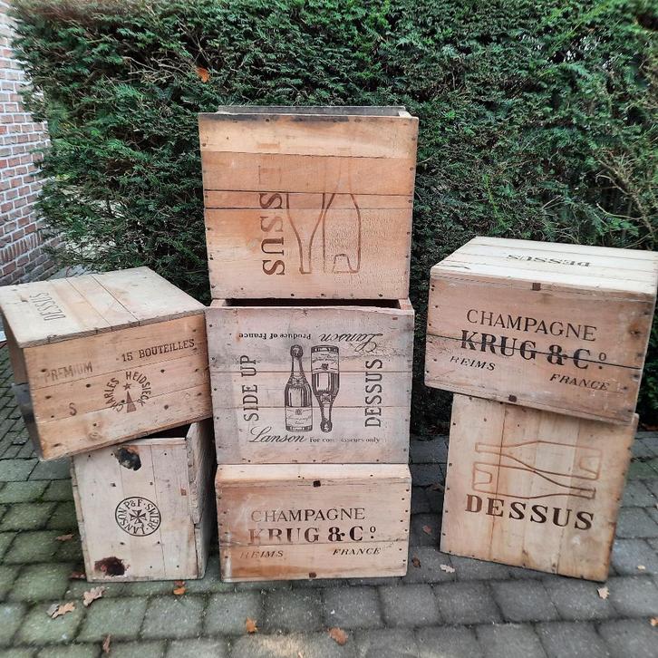 oude authentieke champagne kisten, Verzamelen, Wijnen, Gebruikt, Champagne, Frankrijk, Ophalen