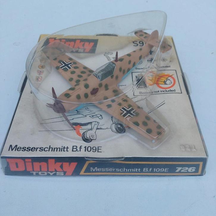 AVION DINKY TOYS 726 MESSERSCHMITT B.F109E SUPPORT DECALS, Hobby & Loisirs créatifs, Voitures miniatures | 1:43, Comme neuf, Autres types