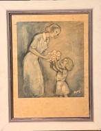 kader met oude prent, Antiek en Kunst, Ophalen