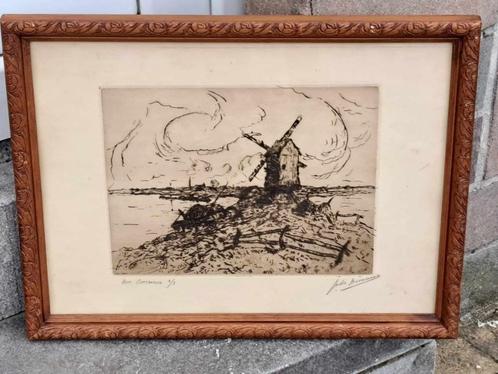 eau forte hors commerce signe jules brouwers, Antiek en Kunst, Kunst | Etsen en Gravures, Ophalen of Verzenden