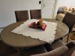 Massieve eiken eettafel met leestafeltje en 7stoelen, Huis en Inrichting, Complete eetkamers, Ophalen, Zo goed als nieuw