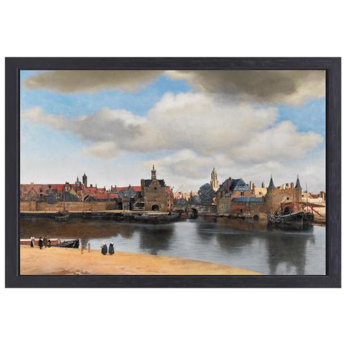 Vue de Delft - Toile Johannes Vermeer + cadre de cuisson 70x, Maison & Meubles, Accessoires pour la Maison | Peintures, Dessins & Photos