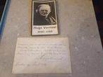 Doodsprentje Hugo verriest eigenhandig geschreven doc.1889 w, Ophalen of Verzenden, Zo goed als nieuw