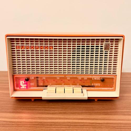 VINTAGE ITALIAANSE BUIZENRADIO EUROPHON RC59 1960 MILAAN, Antiek en Kunst, Antiek | Tv's en Audio, Verzenden