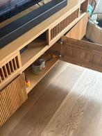 Tv-meubel van massief eikenhout, Huis en Inrichting, Kasten |Televisiemeubels, Ophalen, 150 tot 200 cm, Eikenhout, Zo goed als nieuw