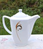 cafetiere en porcelaine blanche motif moderne, Ophalen of Verzenden