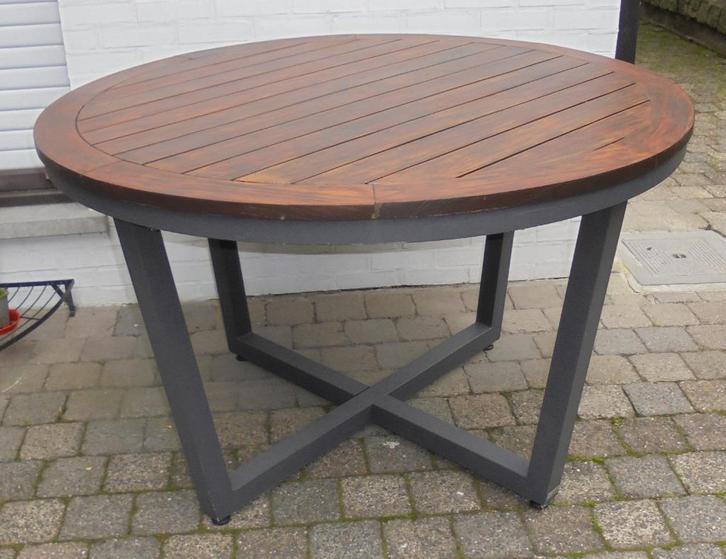 Tuintafel rond SENSA   hout / aluminium, Tuin en Terras, Tuintafels, Gebruikt, Rond, Aluminium, Ophalen