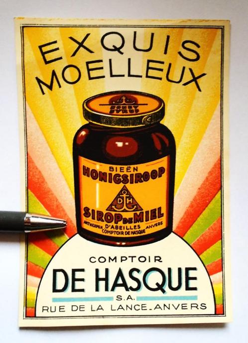 Publicité vintage 'Comptoir de Hasque' Anvers - originale, Collections, Marques & Objets publicitaires, Comme neuf, Autres types