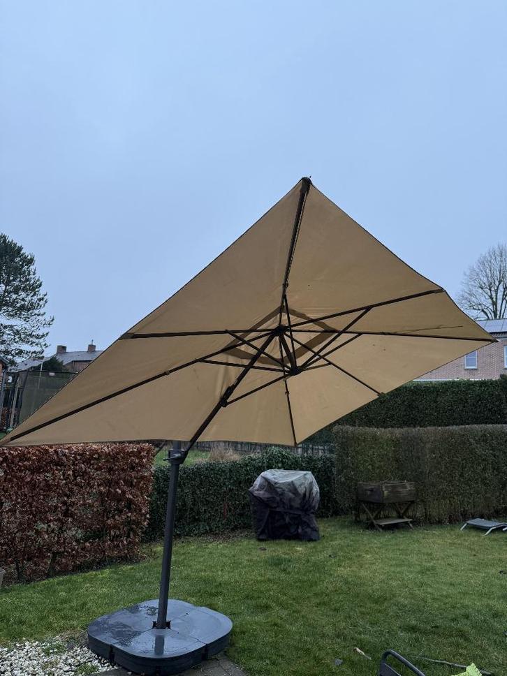 Parasol IKEA SEGLARÖ / IGGÖN 330x240 cm, Jardin & Terrasse, Parasols, Utilisé, Parasol sur pied, 3 à 4 mètres, Inclinable, Réglable