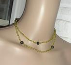 Ketting zoetwaterparel kristal groen, Handtassen en Accessoires, Kettingen, Verzenden, Nieuw, Steen of Mineraal, Met edelsteen