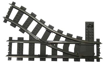 Lego Dark Gray Train, Track 9V Switch Point Right, Enlèvement ou Envoi, Utilisé, Briques en vrac, Lego