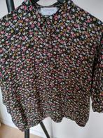 Gebloemde blouse met kraag en 3/4 mouw. M 36 Four Roses, Ophalen of Verzenden, Wit