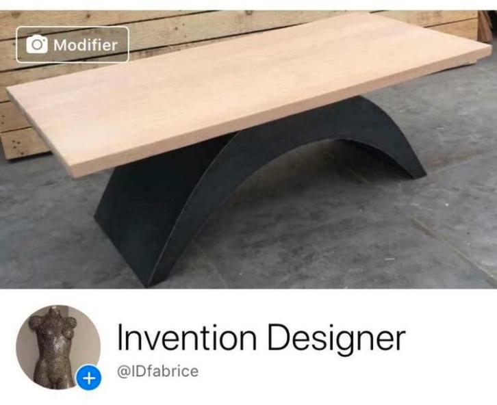 Industriële lofttafel, Huis en Inrichting, Tafels | Salontafels, Nieuw, Eikenhout