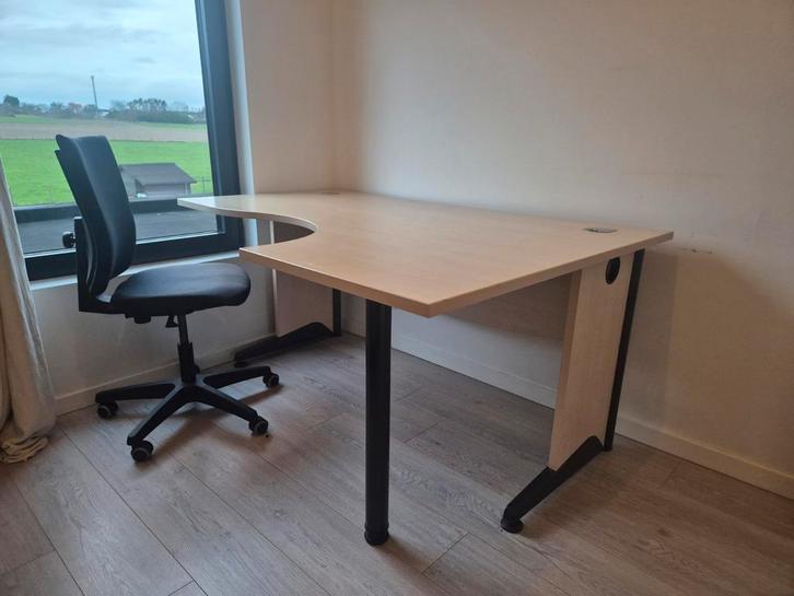 Bureau d’angle + Chaise de bureau, Maison & Meubles, Bureaux, Bureau, Réglable en hauteur, Enlèvement