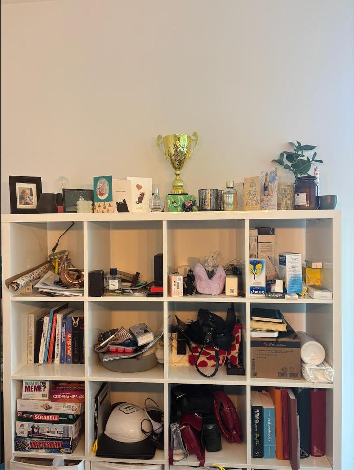 Open kast, wit, 147x147 cm IKEA KALLAX, Huis en Inrichting, Kasten | Boekenkasten, Gebruikt, 100 tot 150 cm, 100 tot 150 cm, 25 tot 50 cm