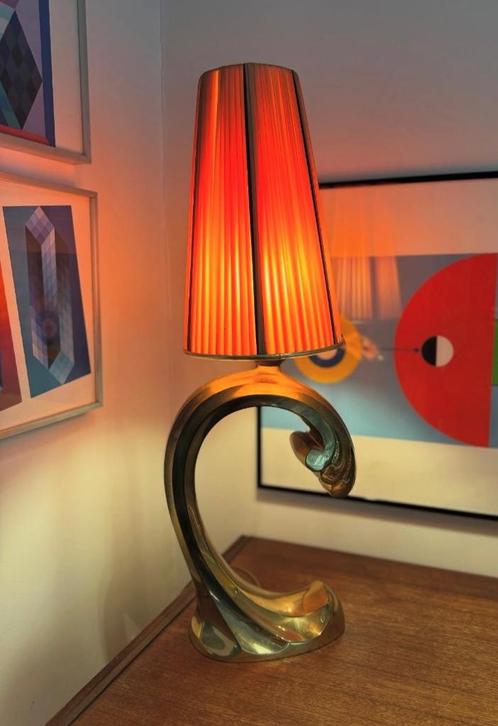 Mooie erg zware lamp in koper brons messing, Antiek en Kunst, Antiek | Verlichting, Ophalen