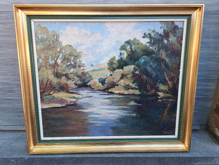 huile sur toile paysage signe emile roulin, Antiquités & Art, Art | Peinture | Classique, Enlèvement ou Envoi