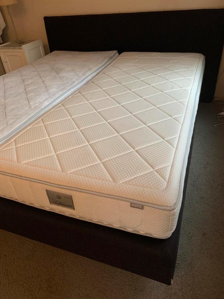 Zwarte auping boxspring 180 op 210, Huis en Inrichting, Slaapkamer | Boxsprings, Zo goed als nieuw, 180 cm, 210 cm, Tweepersoons