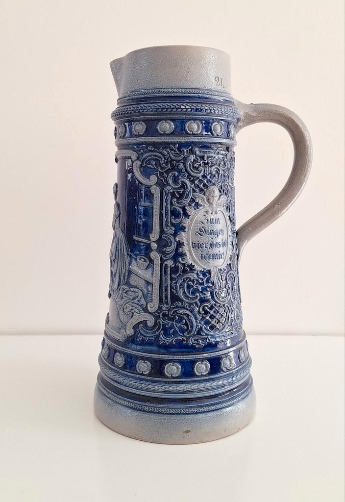 Cruche 2 litres en grès Westerwald bleu cobalt, Antiquités & Art, Antiquités | Céramique & Poterie, Enlèvement ou Envoi