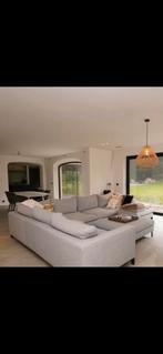 Zetel hoeksalon met poef, Huis en Inrichting, Ophalen, Gebruikt, Stof, Modern