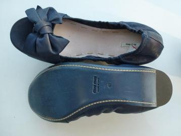 ballerines Miu Miu chaussures plates peeptoes, Miu Miu, Enlèvement ou Envoi, Comme neuf, Bleu