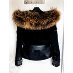 Magnifique veste Ventiuno noir avec grosse fourrure: neuf, Kleding | Dames, Nieuw, Ophalen of Verzenden, Zwart