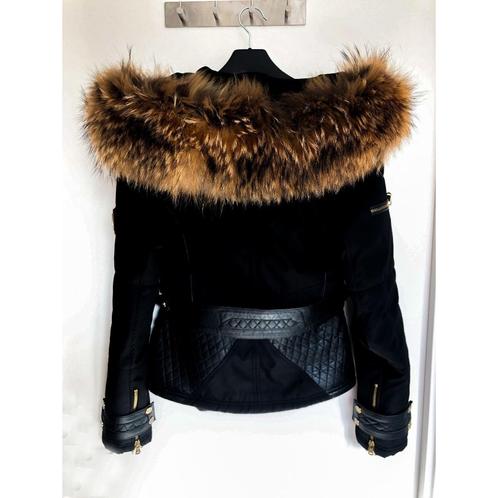 Magnifique veste Ventiuno noir avec grosse fourrure: neuf, Kleding | Dames, Jassen | Winter, Nieuw, Zwart, Ophalen of Verzenden